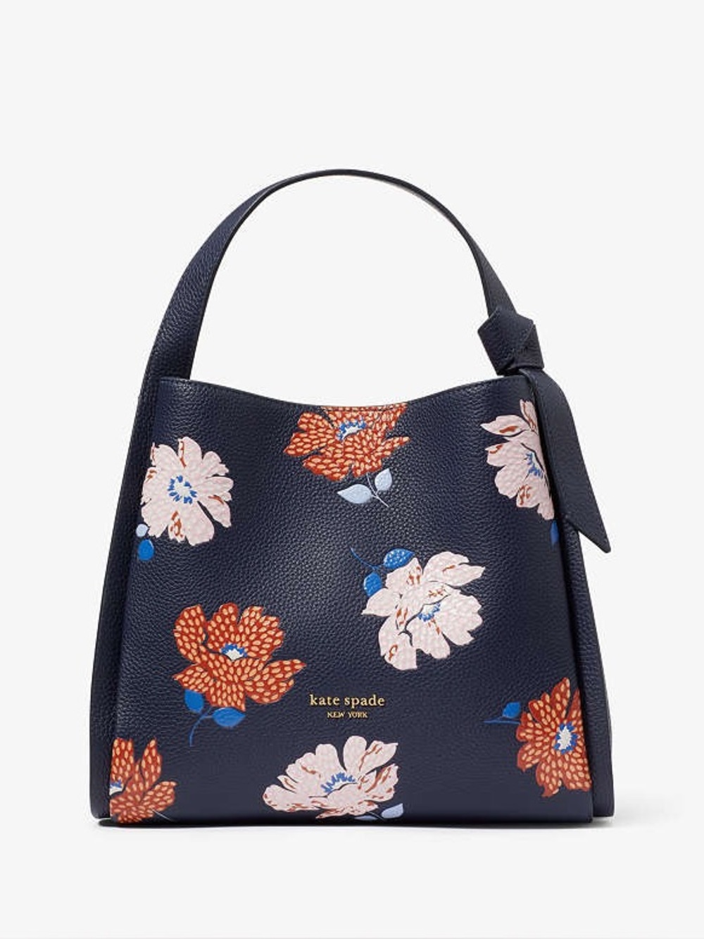 Kate Spade Knott Dotty Floral Embossed Medium Crossbody Tote Navy LIKE NEW